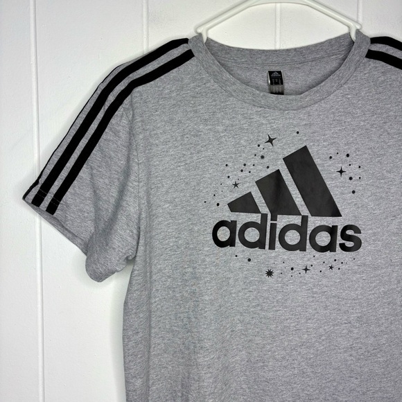 ✨ADIDAS Celestial T-Shirt Dress Relaxed Fit Oversized Gray Black Size XS Stars - Picture 3 of 7